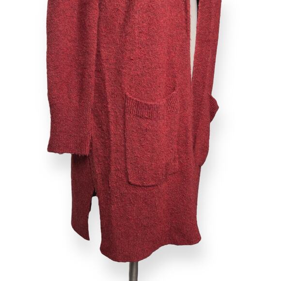 MADEWELL Merino Wool Alpaca Kent Cardigan Sweater Duster Cozy Lagenlook Red - Picture 7 of 13